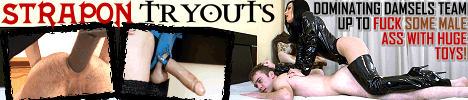 Enter StraponTryouts! Biggest cocks inside men's ass!